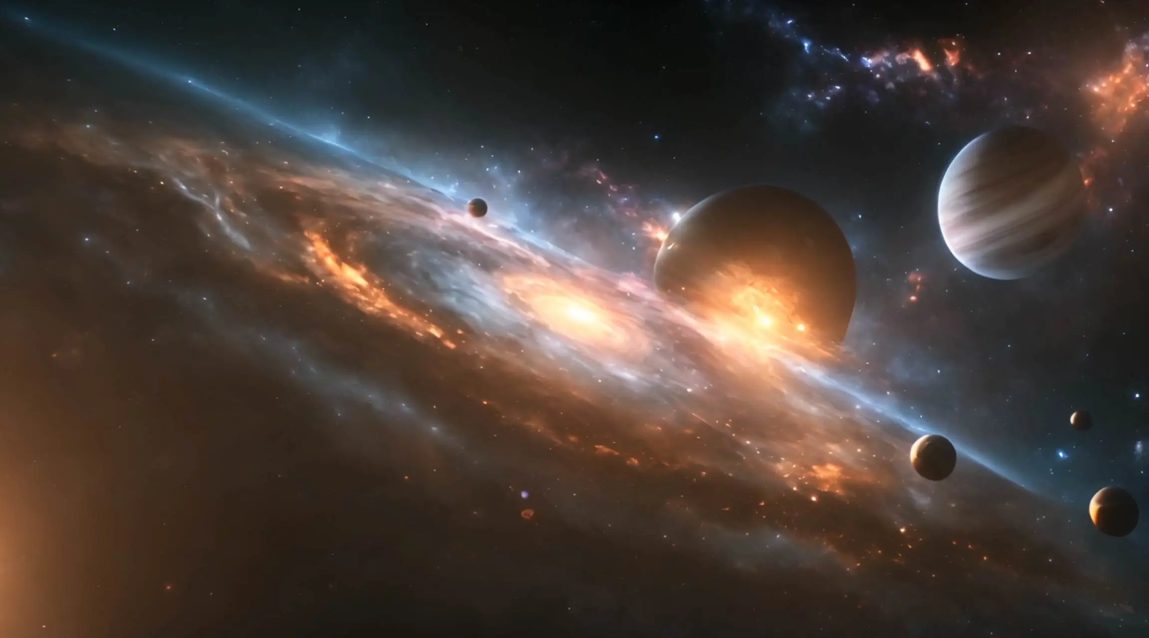 Epic Space Odyssey Planets and Stellar Nebula Animation
